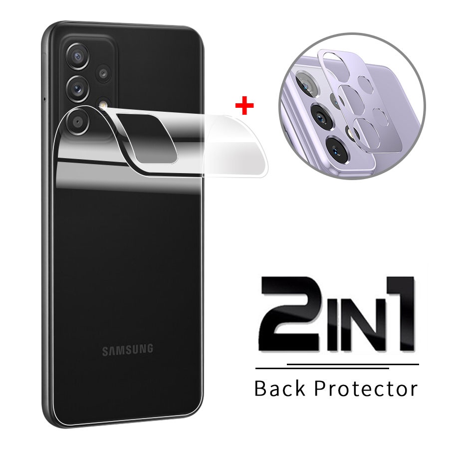 2 IN 1 โลหะตัวป้องกันเลนส์กล้องด้านหลัง +เต็มปกหลัง ฟิล์มกันรอย Samsung Galaxy Note 20 Ultra S20 FE A52 A52s A72