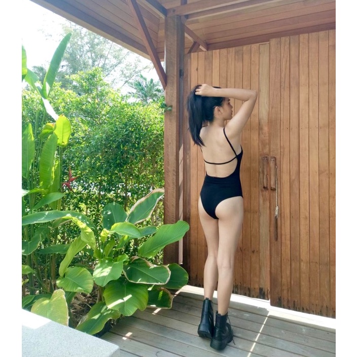🖤Pantipa bodysuit 🖤 บอดี้สูทเว้าหลัง แต่งสายคาดกลางหลัง แซ่บมากกก