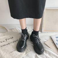 เช็ครีวิวสินค้ารองเท้าหนังรองเท้านักเรียนหญิงเกาหลีป่าย้อนยุคสไตล์อังกฤษ JK เครื่องแบบรองเท้าโลลิต้าญี่ปุ่นนุ่มน้องสาวน่ารั