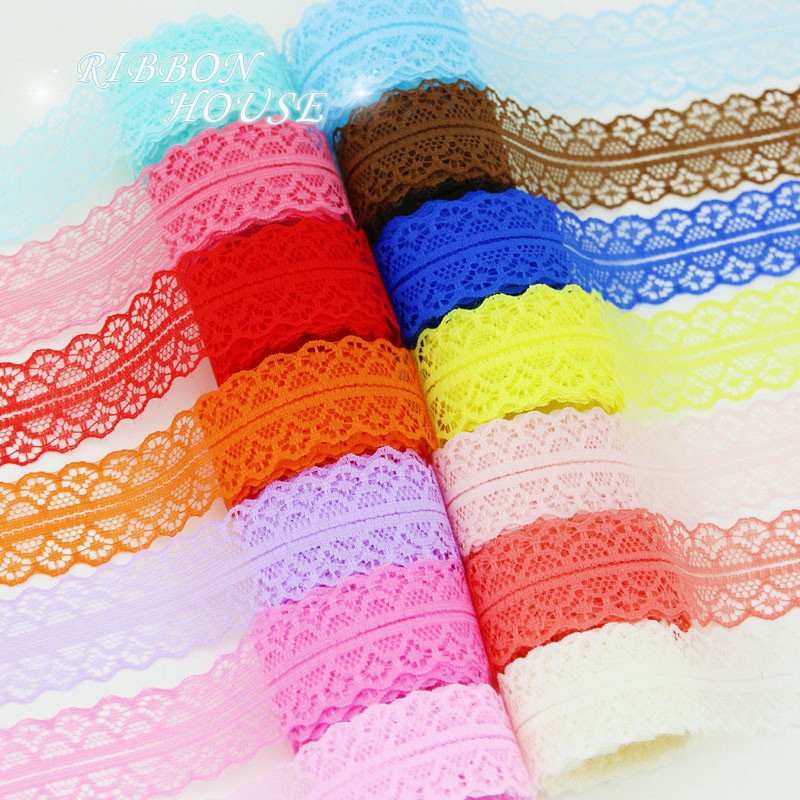 (10 หลา/ม้วน) 30 มม. ผ้าลูกไม้ สายรัด ตกแต่ง บรรจุของขวัญรัก วัสดุริบบิ้น