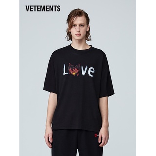 Vetements เสื้อยืดแขนสั้น คอกลม ผ้าฝ้าย พิมพ์ลาย สําหรับผู้ชาย และผู้หญิง