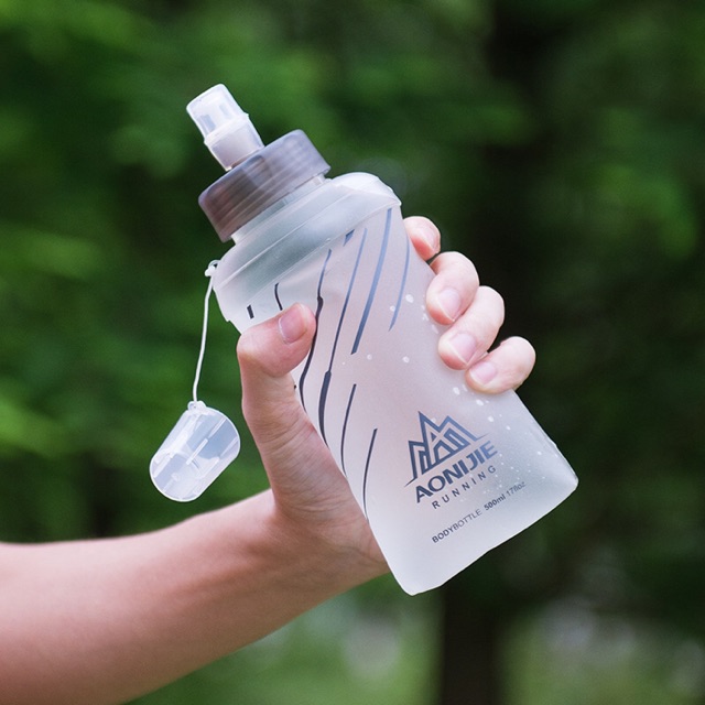 ขวดน้ำนิ่ม สีขาว Aonijie  พับได้ ใช้ซ้ำได้ คุณภาพดี ของแท้ 100% ขวดน้ำพับได้ ขวดน้ำนักวิ่ง ขวดน้ำaon