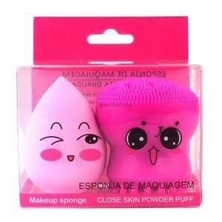 Makeup Sponge + CLose SKIN Power PUFF ฟองนํ้า+ที่ขัดหน้า