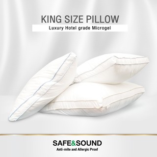 หมอนคิงไซด์ขนห่านเทียม King Size 23x36" กันไรฝุ่น &gt;99% มาตรฐาน SAFE&amp;SOUND