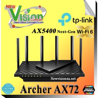 TP-Link Archer AX72 AX5400 Dual-Band Gigabit Wi-Fi 6 เราเตอร์เพื่อ 8K Streaming เกมส์ออนไลน์ พร้อม 6 เสาสัญญาณคุณภาพสูง