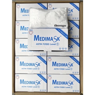 😷Medimask หน้ากากอนามัย 3ชั้น 50ชิ้นต่อกล่อง  ของแท้แน่นอน พร้อมส่ง