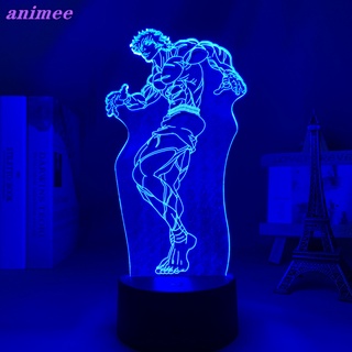 Baki โคมไฟตั้งโต๊ะอะคริลิค Led รูป The Grappler Baki Hanma 3d สําหรับตกแต่งห้องนอนเด็ก ของขวัญวันเกิด