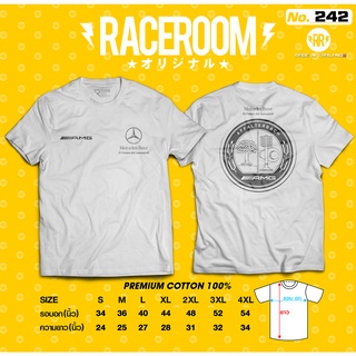 RACEROOM เสื้อยืดคอกลม สีขาว ไม่ย้วย Cotton100 Mercedes-AMG-242