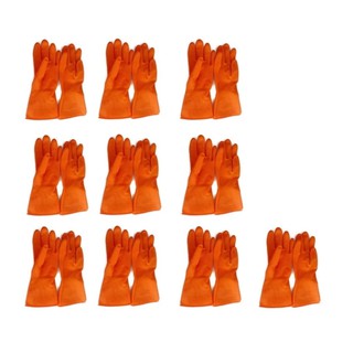 papamami Eagle One Orange Rubber Gloves ถุงมือยาง Size L 10คุ่ (สีเหลือง)