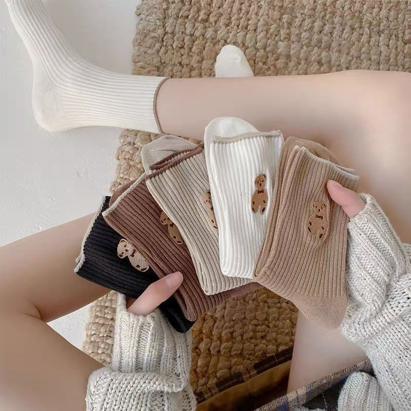 ถุงเท้าผู้หญิงเกาหลีคอปกสูง น่ารัก แฟชั่น unisex SHOESCARE T10