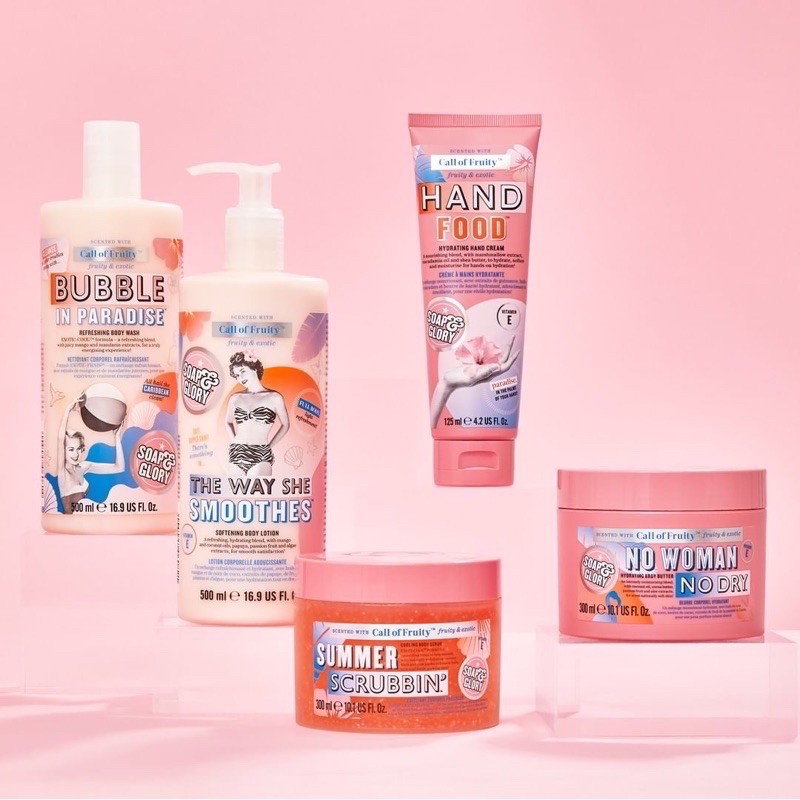 Soap & Glory Call Of Fruity Body Lotion / Body Wash /สครับ/บำรุงมือ /บัทเตอร์ครีม โซพ แอนด์ กลอรี่ คอล ออฟ ฟรุ๊ตตี้
