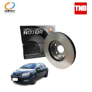 Compact Brakes จานเบรค จานดิสเบรคหน้า สำหรับ Toyota Vios Ncp42 โตโยต้า วีออส ปี 2002-2006 หลังเฉพาะจานดิส