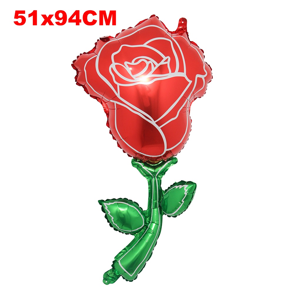 ลูกโป่งฟอยล์ลายดอกกุหลาบสําหรับตกแต่งปาร์ตี้วันเกิดงานแต่งงาน - รูปที่ 4