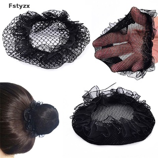 Fstyzx New Ladies Solid Plan Black Hair Bun Cover Snood Net Ballet Women Dance Skating  FY