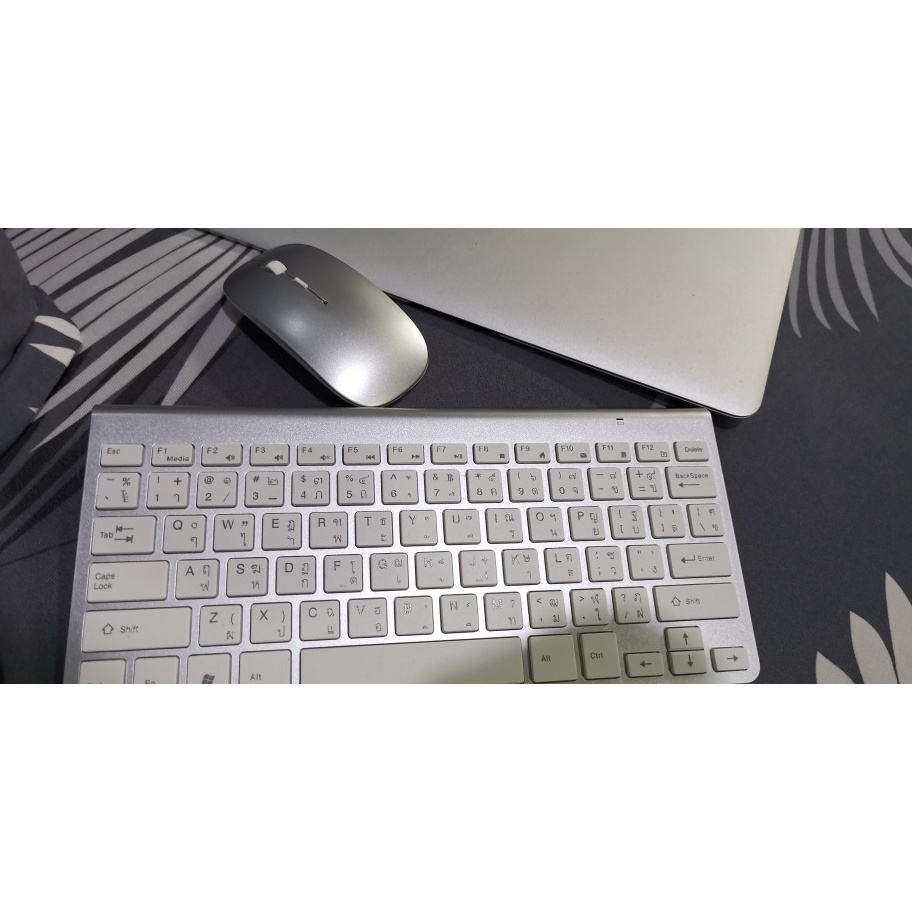 ชุดคีย์บอร์ดเมาส์ไร้สาย Keyboard&Mouse Wireless Ultra Thin Combo แป้นพิมพ์ภาษาไทย/อังฤกษ