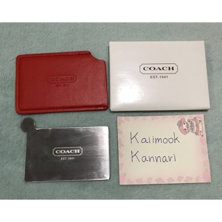ซองหนังใส่บัตร Coach พร้อมกระจก
