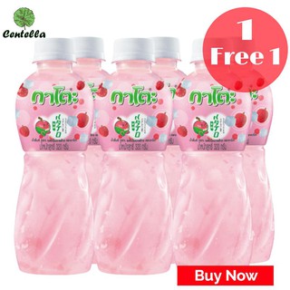 Kato 25% LYCHEE + NATA COCO 320 ml. pack. 6 bottle. พิเศษ ซื้อ 1 เเถม 1 Special Buy 1 free 1