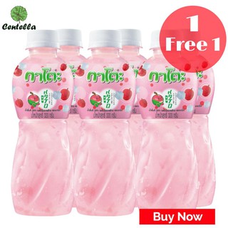 Kato 25% LYCHEE + NATA COCO 320 ml. pack. 6 bottle. พิเศษ ซื้อ 1 เเถม 1 Special Buy 1 free 1