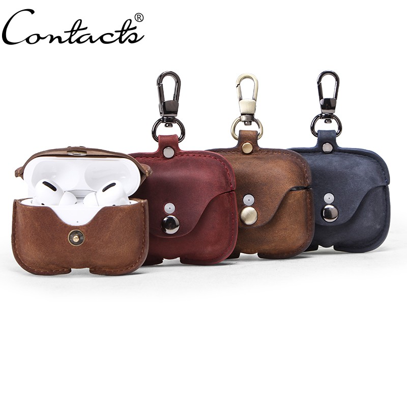 CONTACT'S เคสหนังแท้ airpod pro เคสหนังแท้ แฮนด์เมด แกะสลักชื่อได้
