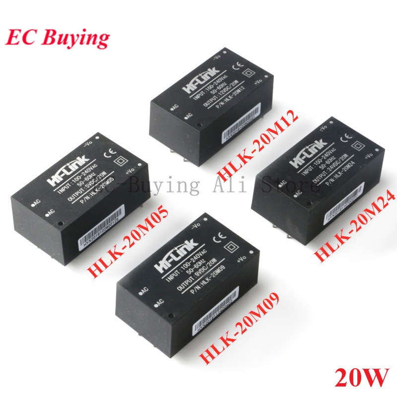 โมดูลสวิตช์แยกพาวเวอร์ซัพพลาย AC-DC ขนาดเล็ก AC DC 220V เป็น 5V 9V 12V 15V 24V 20W HLK-20M05 HLK-20M