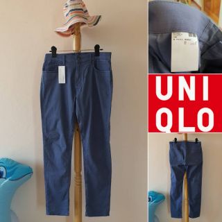 กางเกงแบรนด์uniqlo Pants. 💯💯Sz XLยืดได้อีก/เอวยางยืดเพิ่มความกระชับ/สีกรมพาสเทล..ซิบกระดุมหน้าใหม่จร้า