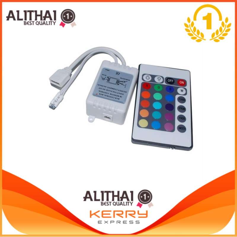 ALITHAI ชุดควบคุม LED Strip 24 คีย์พร้อมรีโมท สำหรับเปลี่ยสีไฟ LED - สีขาว