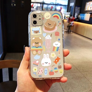 เคสiPhone7plus สไตล์เกาหลี พิมพ์ลาย ฝาครอบป้องกันการตก เคสโทรศัพท์มือถือนิ่ม แบบใส ลายการ์ตูน สไตล์เกาหลี สําหรับ เคสไอโฟน11 โทรศัพท์ ip i 6s 7 8 plus 11 เคสไอโฟน 13 เคสไอโฟน 12 pro max mini เคสไอโฟน7พลัส xs XR iPhone 14 case เคสโทรศัพท์