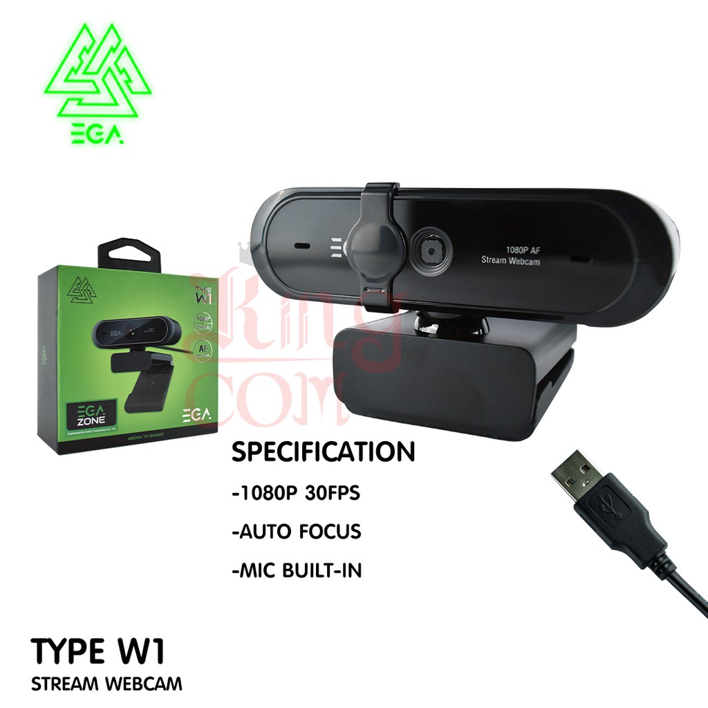 กล้องเว็บแคม  EGA TYPEรุ่น W1 AutoFocus Full HD 1080P