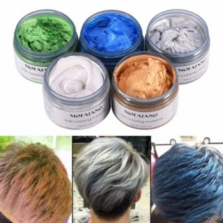 สีย้อมผมชั่วคราว ผมดำทำได้เลย ล้างออกง่าย Color Hair Wax เปลี่ยนสีผม ย้อมสีผม ทำสีผม ครีมย้อมผม  MOFAJANG