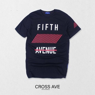 เสื้อยืดขายดี5thave เสื้อยืดแขนสั้น รุ่น 5th Cross aveS-3XL