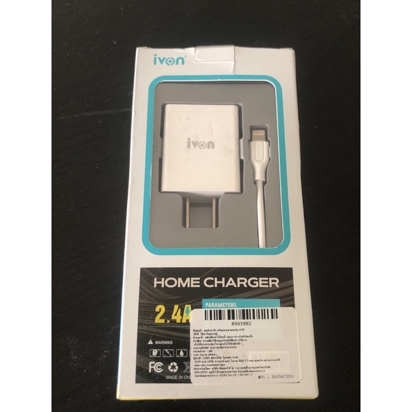 [ราคาพิเศษ 150บ.]  ivon 2.4 A  AD-16หัวชาร์จ/สายชาร์จ ครบชุด iPhone 20W รองรับเทคโนโลยี PD น้ำหนักเบ