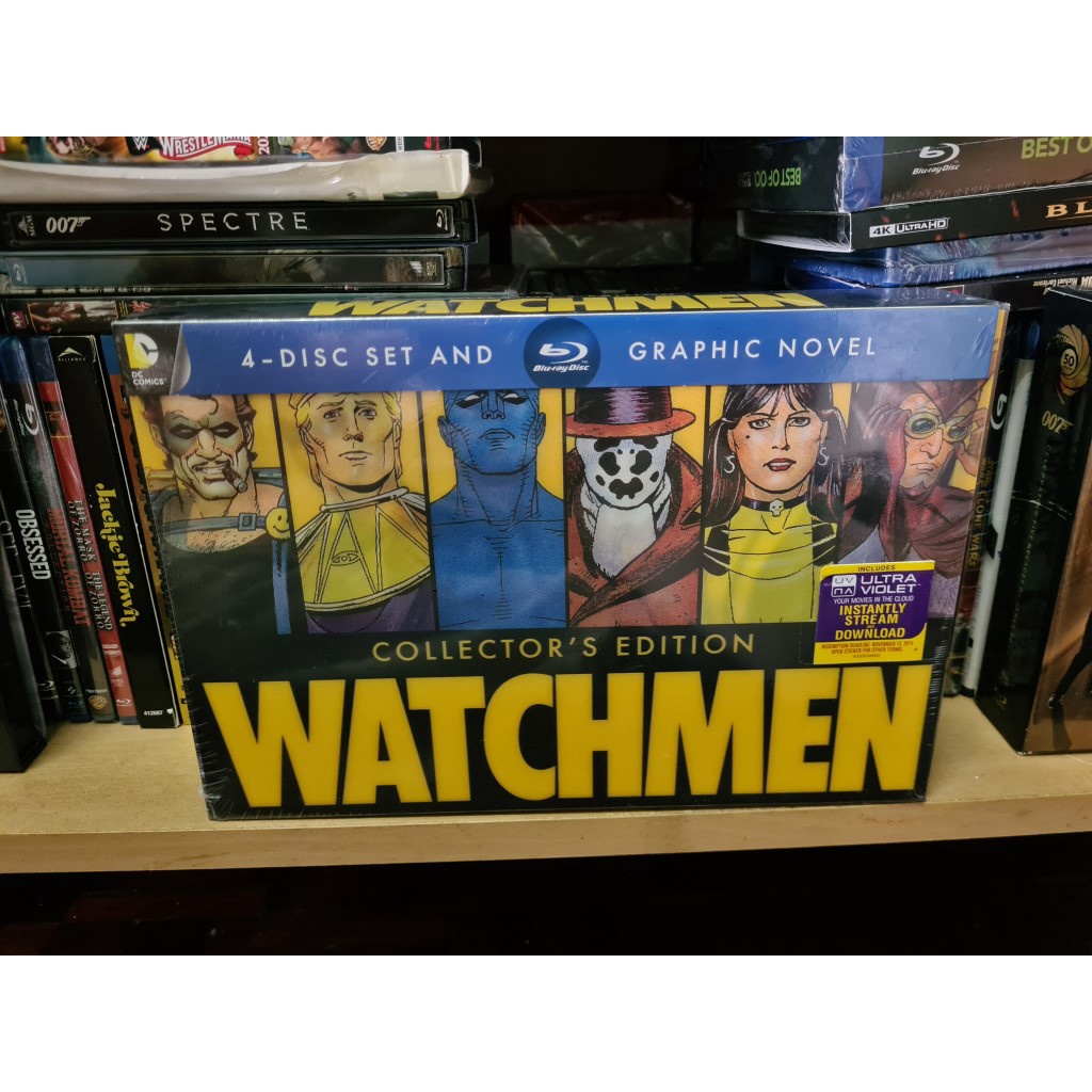 WATCHMEN BLU RAY SET 4 DISC COLLECTOR EDITION สุดยอดตัด + GRAPHIC NOVEL LIMITED ED US IMPORT ใหม่