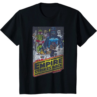 เสื้อยืดคอกลมเสื้อยืด ผ้าฝ้าย พิมพ์ลายกราฟฟิค Star Wars Empire Strikes Back Villain สําหรับผู้ชายS-4XL