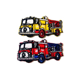 ตัวรีดติดเสื้อ รถดับเพลิง รถดับเพลิงจิ๋ว fire truck การ์ตูน ไบค์เกอร์ งานเท่ห์ ตัวรีด (Size S) อาร์มรีด อาร์มรีดติดเสื้อ