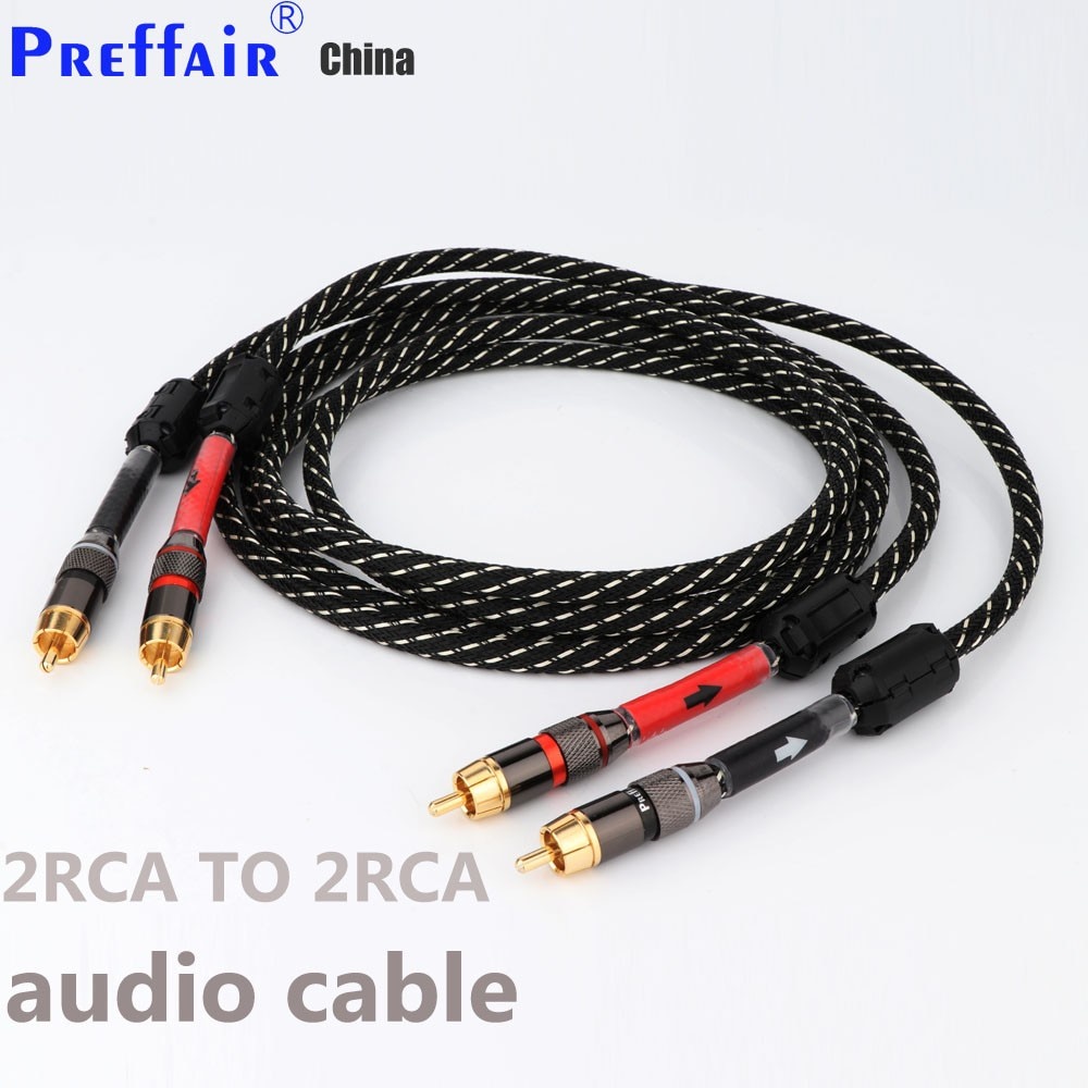 Preffair สายเคเบิลเชื่อมต่อเสียงสเตอริโอ RCA Hi-Fi Audio 2RCA เป็น 2RCA คุณภาพสูง