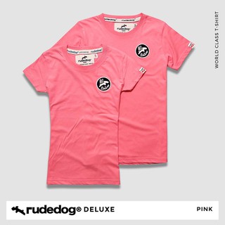 rudedog เสื้อคอกลม ชาย หญิง  รุ่น deluxe สีชมพู