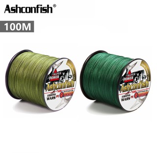 Ashconfish สายเบ็ดตกปลา Dyneema สาย PE  สีเขียว ถัก 8 เส้น ยาว 100 เมตร