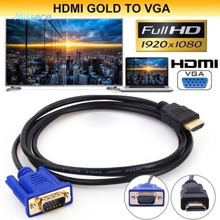 Missece 1.8m Hdmi To 15Pin Vga สายเคเบิ้ลโปรเจคเตอร์ Hdtv หน้าจอแสดงผล Male-Male-1080P สายวิดีโอ