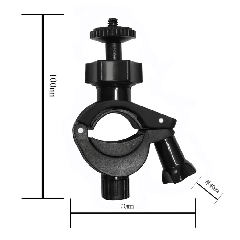 ขาจับแฮนด์(1.2 cm - 2 cm)ทรงO-Shape แบบหัวบอล พร้อมตัวแปลง ใส่กล้องโกโปร กล้องแอคชั่นBall Head Bracket(O-Shape)