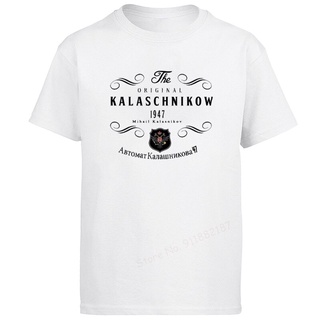 เสื้อยืดสีขาวเสื้อยืด พิมพ์ลาย Russia Kalashnikov CCCP Moscow Russia แบบดั้งเดิม สําหรับผู้ชายS-4XL