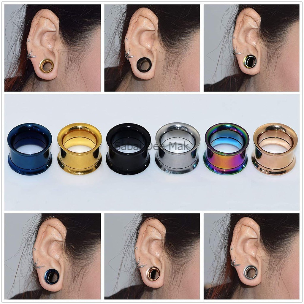 ⚡️จิวระเบิดหู จิวปากแตรสแตนเลสแท้ 6 - 20mm⚡️SS.01 (Ear Exp)⚡️Ear expander Stainless Steel Jewelry - 1 Piece