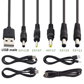 สายชาร์จ DC 22AWG 3A 5V USB 2.0 type A ตัวผู้ เป็น DC ปลั๊กแจ็คเชื่อมต่อพาวเวอร์ซัพพลาย 1 เมตร