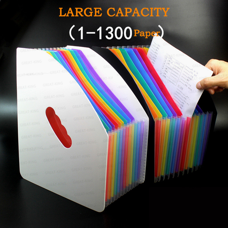 แฟ้มตั้งโต๊ะ 13 ช่อง สีพาสเทลสุดน่ารัก ขนาดA4 Expanding File แฟ้มใส่เอกสาร ช่องจัดเก็บ อุปกรณ์จัดเก็บเอกสาร