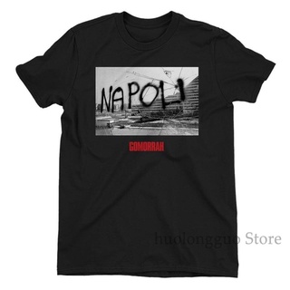 ถูกสุดๆพร้อมส่ง เสื้อยืดแขนสั้นลําลอง ผ้าฝ้าย 100% พิมพ์ลายกราฟฟิติ Gomorrah Napoli สีดํา สําหรับผู้ชาย