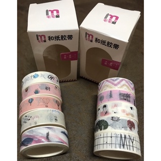 เทปวาชิลายน่ารัก คละลาย กล่องละ 5 ม้วน[เทปวาชิติดตกแต่งไดอารี่ใหม่] Washi Tape เทปวัสดุตกแต่ง เทปวัสดุงานDIY