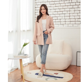 ELEGANT THINGS - BROOKLYN BLAZER IN PEACH BEIGE เบลเซอร์ทรงโอเวอร์ไซส์