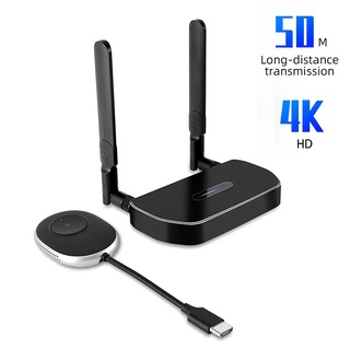 อะแดปเตอร์ดองเกิลรับส่งสัญญาณวิดีโอ HDMI ไร้สาย 5G 4K Wifi 50 เมตร สําหรับทีวี โปรเจคเตอร์ สวิตช์ PC