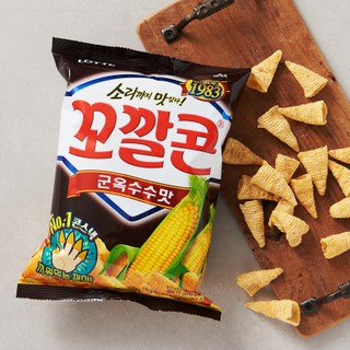 พร้อมส่ง 꼬깔콘 군옥수수맛 ขนมอบกรอบรสข้าวโพด Lotte Kokal Corn Roasted Corn 77g