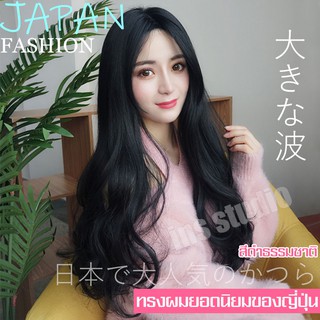 วิกผมยาว วิกผมผู้หญิง วิกผมยาวผู้หญิง แฮร์พีชผมปลอม Hairpiece ผมปลอมยาว Cosplay wig วิกผมสีดำ ฟรีตาข่ายคลุมผม