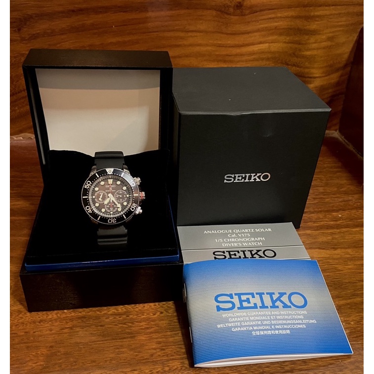 ⌚️ปล่อยนาฬิกา SEIKO Solar Diver Chronograph Prospex  ใช้งานน้อย สภาพ 99% อุปกรณ์ครบ   ตัวเครื่อง Seiko Cal. V175